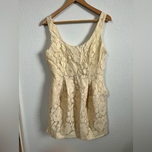 Gold flower lace dress size large